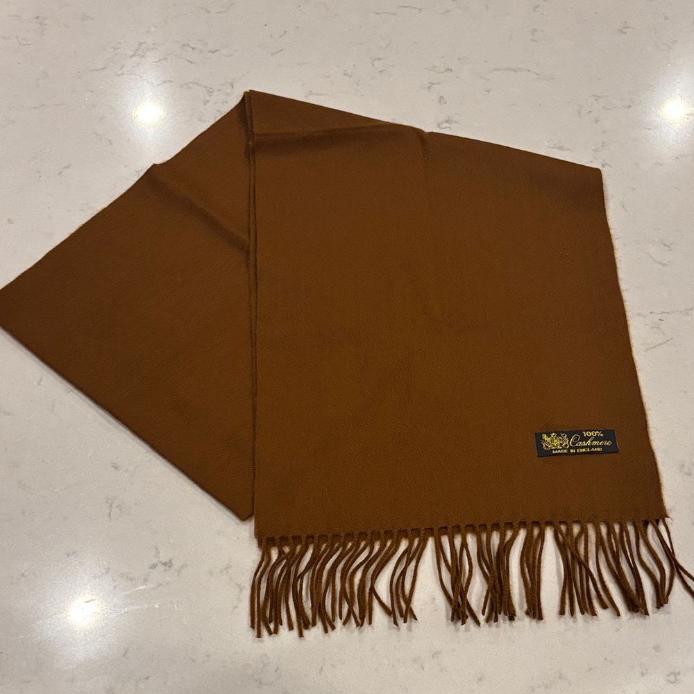 Elegant Camel/Brown 100% Cashmere Unisex Scarf - EUC!